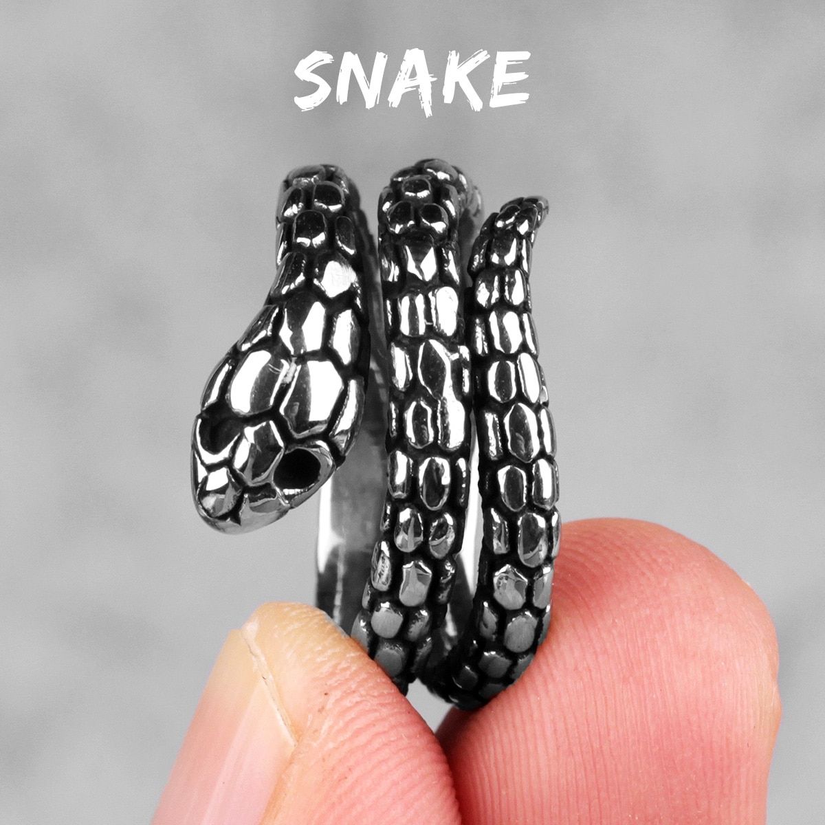 316L Stainless Steel Snake Animal Man Men Rings Rock Punk Hip Hop Creativity Personality for Male Boy Jewelry Accessories Gift