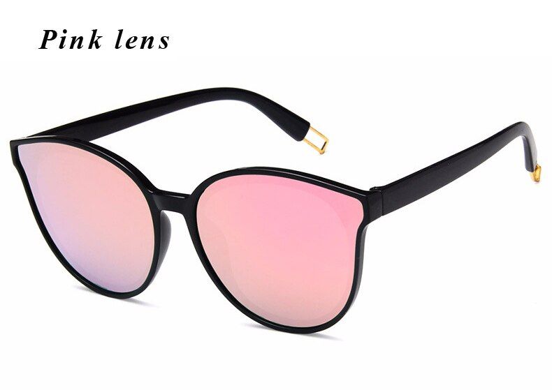 Pink lensOversized Fashion Sunglasses Brand Design Cat Eye Women Sunglasses Lady Cateye Sun Glasses Vintage Female Eyewear retro oculos