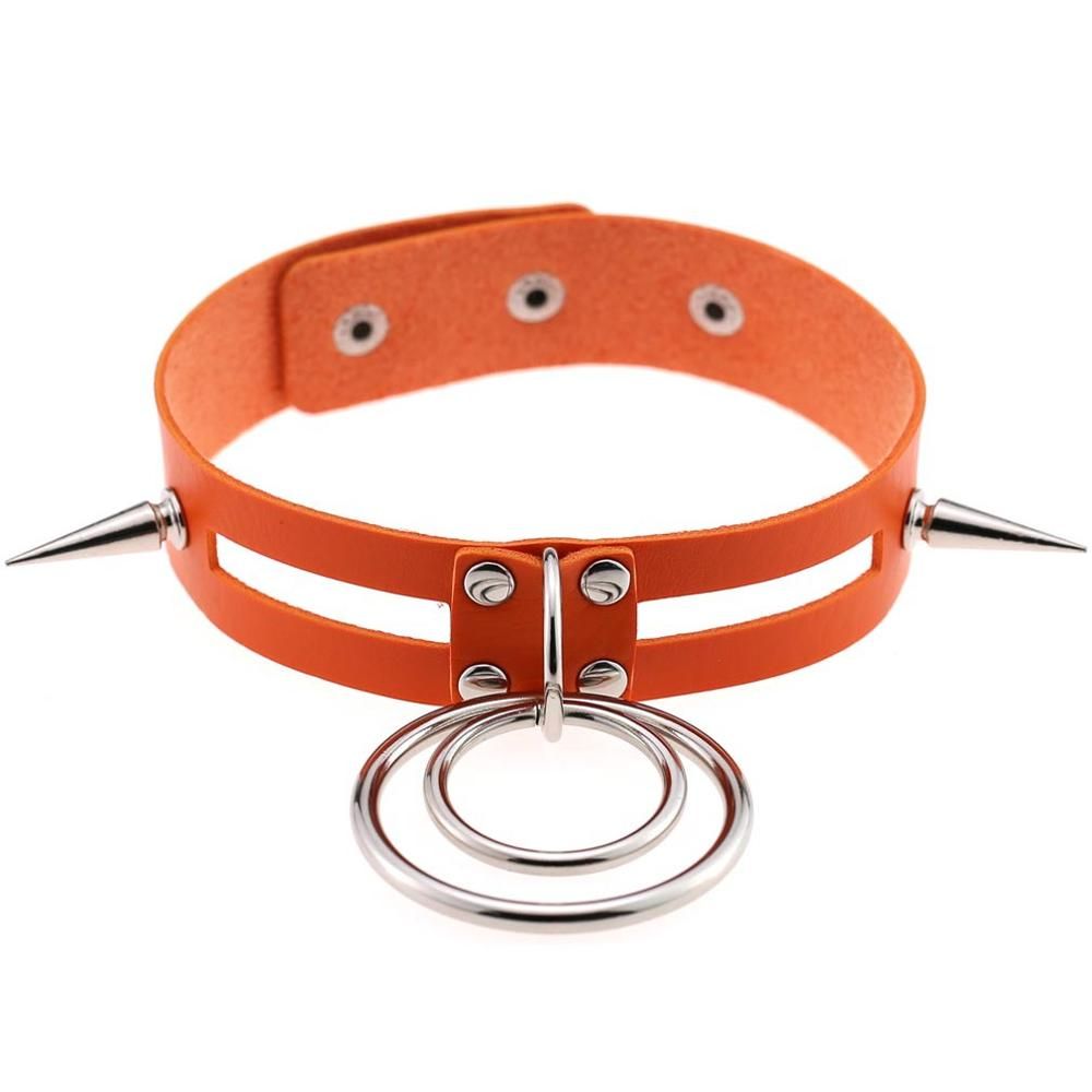 Black Goth choker Collar Punk necklace Spike Leather Choker women girls Trendy Rock Sexy Harajuku witch Gothic jewelry