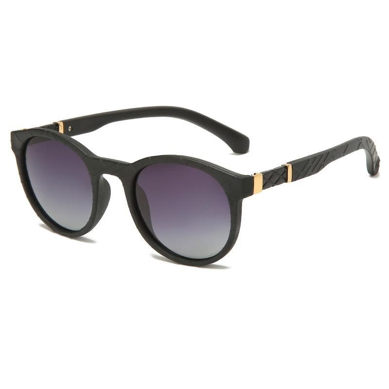 black gradual greyClassic Polarized TR90 Sunglasses Men Women Driving Glasses Vintage Round Frame Sun Glasses Male Goggles UV400 Gafas Okulary