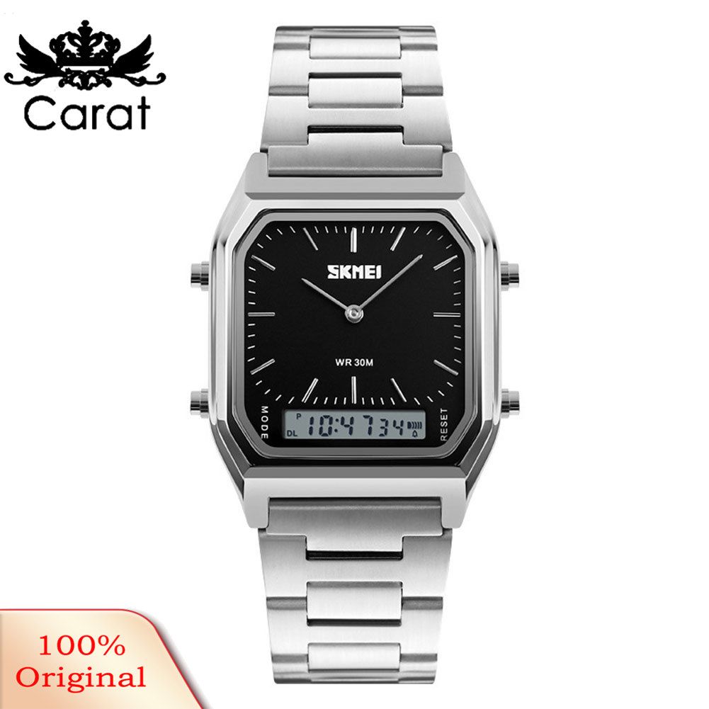 Vintage Square Dial Analog Stainless Steel Men Wrist Watch Handwear Decoration