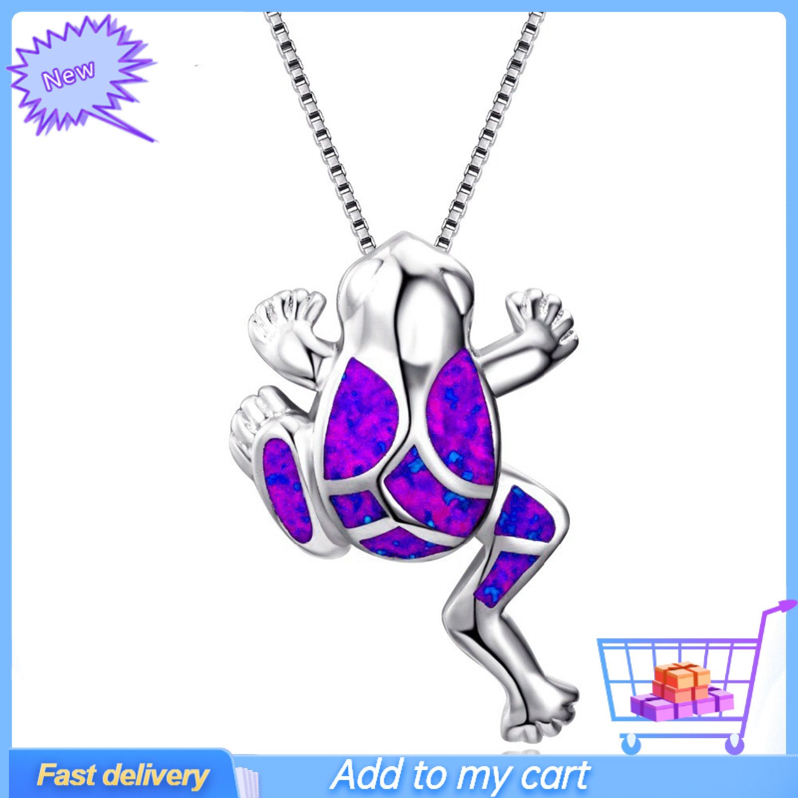 Women Necklace Frog Faux Gem Jewelry Lightweight All Match Long Lasting Pendant Necklace for Party