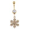 Christ Navel Ring Belly Button Snowman Snowflake Pendant Piercing Jewelry