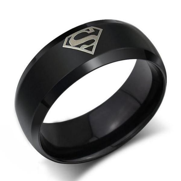 Black Carbon Steel Superman High Quality Ring