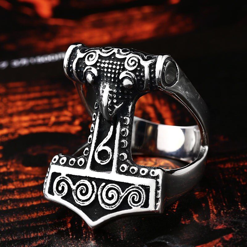 Beier Stainless Steel Norse Viking Nordic Myth thor hammer High Quality fashion wholesale ring fashion jewelry LLBR8-567R