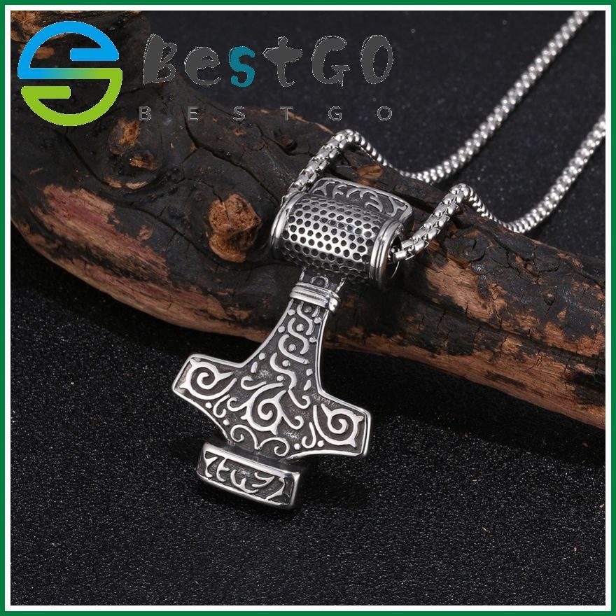 Thor'S Hammer Necklace European And American Retro Style Viking Jewelry Men'S Pendant Necklace