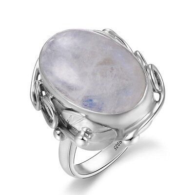 Vintage Finger Rings For Men Women Oval 11x17MM Big Stones 925 Silver Jewelry Ring Party Weeding Anniversary Engagement Gifts