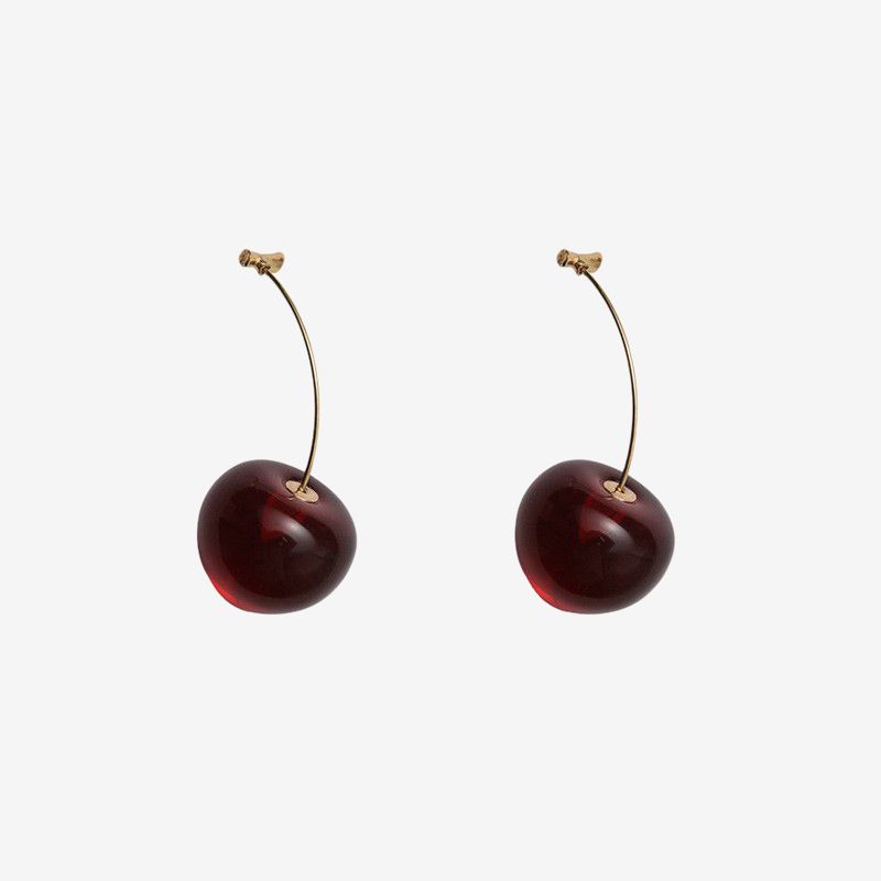 Vivid Cherry Drop Dangle Earring Korean Women Ins Gifts Jewelry