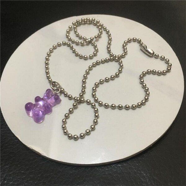 stainless steel Handmade candy color Cute Judy Cartoon Bear charm Necklace For Women Girl Daily Jewelry Party Gifts di013