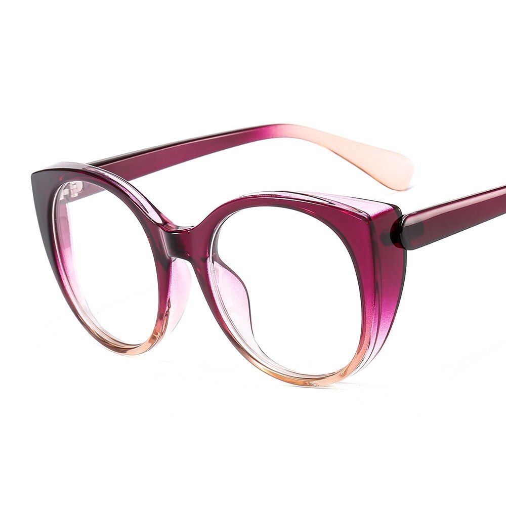 C10purpleyellowclearLuxury Brand Designer Cat Eye Sunglasses Women Vintage Gradient Lens Eyewear Female Retro Shades UV400 lentes de sol mujer