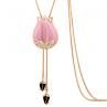 Fashion Women's Beauty Tulip Flower Pendant Rhinestones Sweater Long Neckle