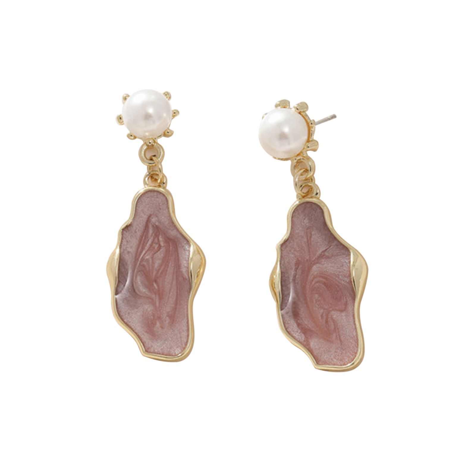Dangle Earrings Wear-resistant Geometric Pendant Faux Pearl Drop Earrings