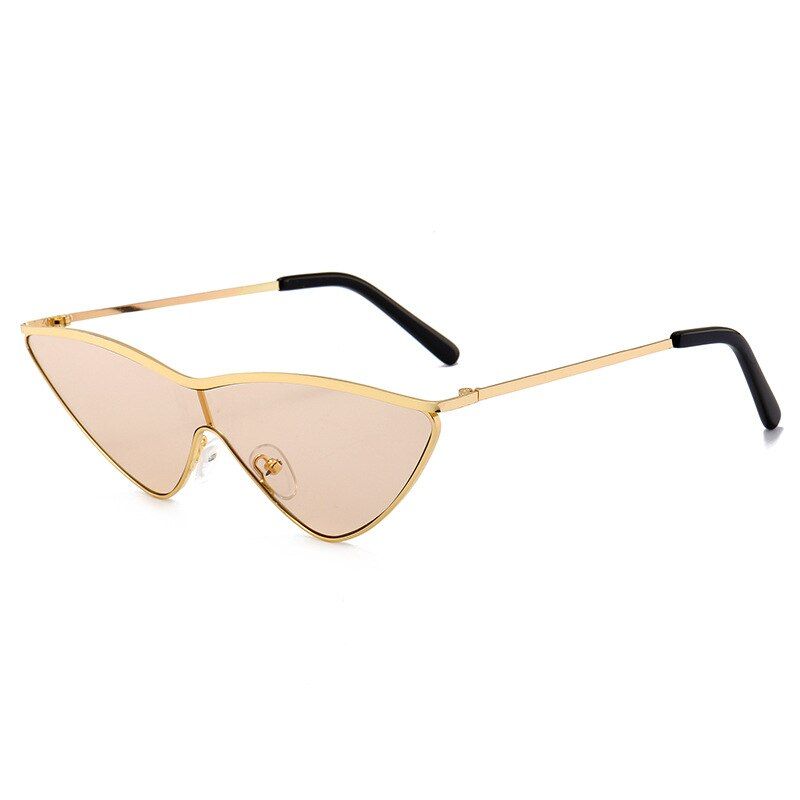 C82020 FashionCute Sunglases Retro Cat Eye Sunglasses Women Metal Triangle Vintage Sun Glasses Female Oculos de sol