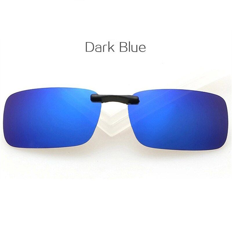 Dark Bluewith boxUVLAIK Mirror Sunglasses Men Polarized Lens Sunglass Night Vision Goggles Sun Glasses Flip Up Clip On Myopia Eyewear