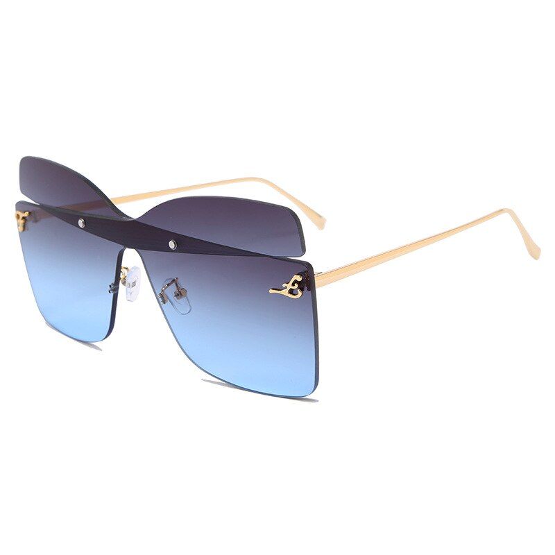 C7DRESSUUP Luxury Rimless Sunglasses Women Brand Designer Summer Oversized Vintage Shades Sun Glasses For Women