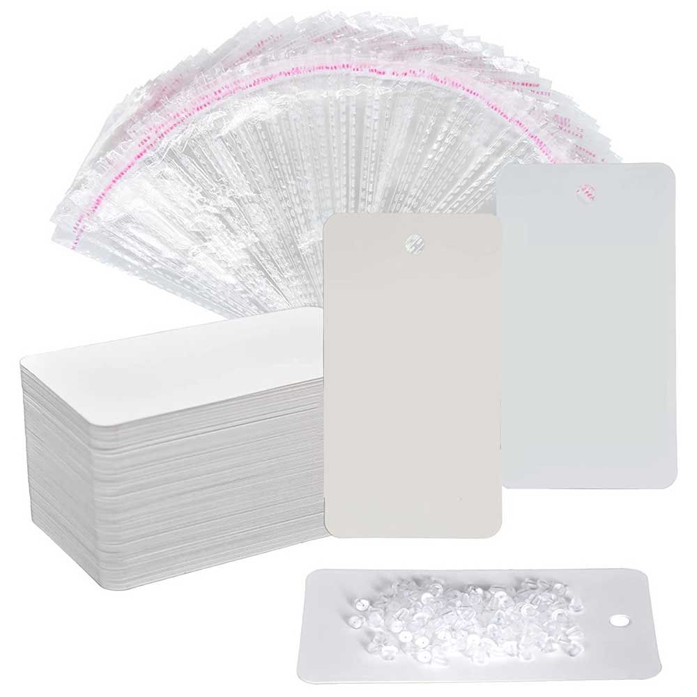 Earring Card Holder Set Earring Bag Decoration for Earring Jewelry Display Earring Storage-White