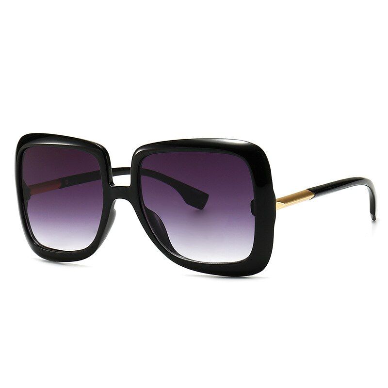 Black GrayNew Vintage Oversized Square Sunglasses Women Luxury Brand Design Fashion Big Frame Gradient Sun Glasses For Female UV400 Shades