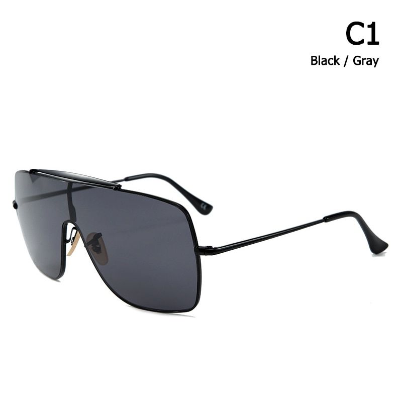 C1Black GrayJackJad 2021 Fashion WINGS II Style Shield Sunglasses With Metal Hood Men Vintage Brand Design Sun Glasses Oculos De Sol 50279