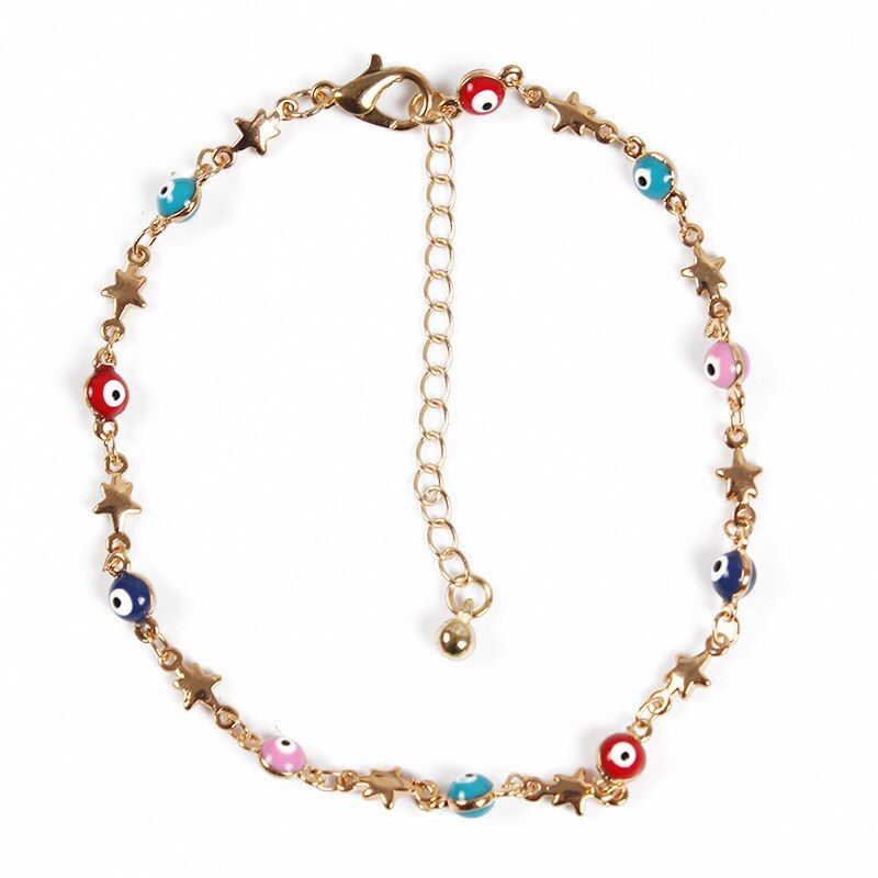 Vintage Golden Star Chain Necklace Women Jewelry Fashion 2019 Boho Gothic Evil Eye Color Stone Charm Choker Necklace Female Gift