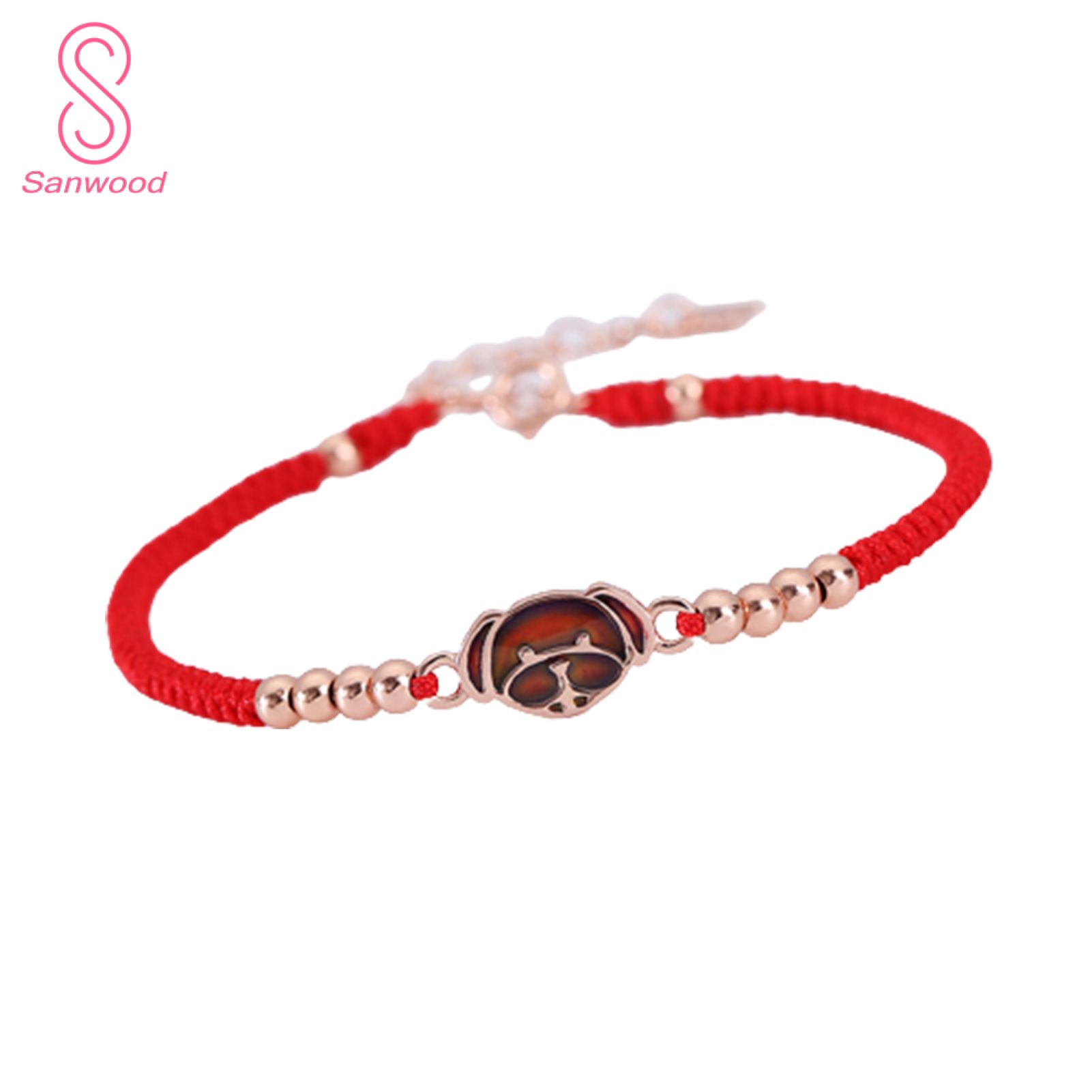 Bracelet Adjustable Cartoon Animal Pattern Sterling Silver Chinese Zodiac Women Bangle for Daily Life