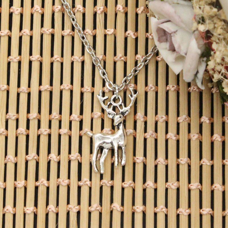 New Fashion Tibetan Silver Color Pendant Christmas Deer Sika Choker Charm Short Long DIY Necklace Factory Price Handmade Jewelry