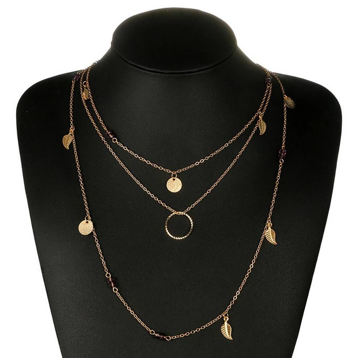 Neaklace for women Women Irregular Multilayer Gold Pendant Chain Statement Necklace New