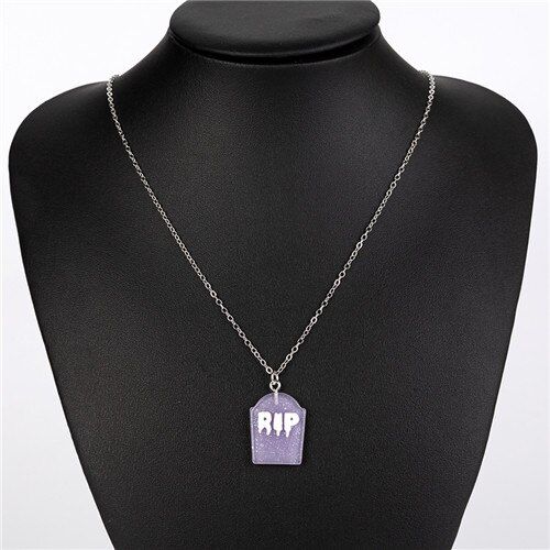 1PC Cute Multicolor Resin RIP Plate Necklace for children Birthday Gift Woman Jewelry