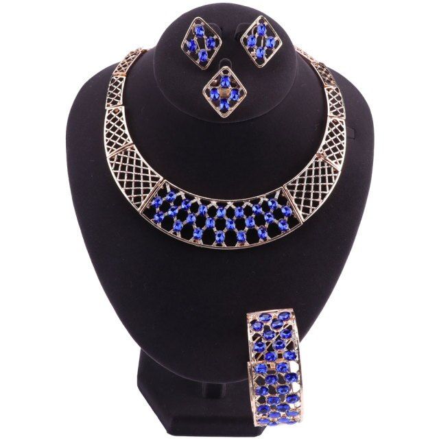 African Jewelry Set Wedding Jewellery Sets For Women Nigerian Beads Necklace Earrings Jewelry Set