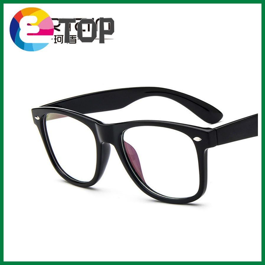 Fashion retro big frame rice nailed glasses frame trendy frame mirror all-match flat mirror glasses frame