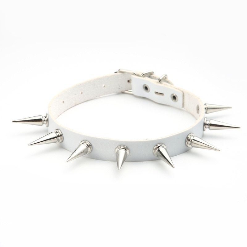 Black Spike Choker Necklace Rivet Stud Punk Rock Faux Leather Goth Collar Women Chocker Girls Harajuku Costume Gothic Jewelry