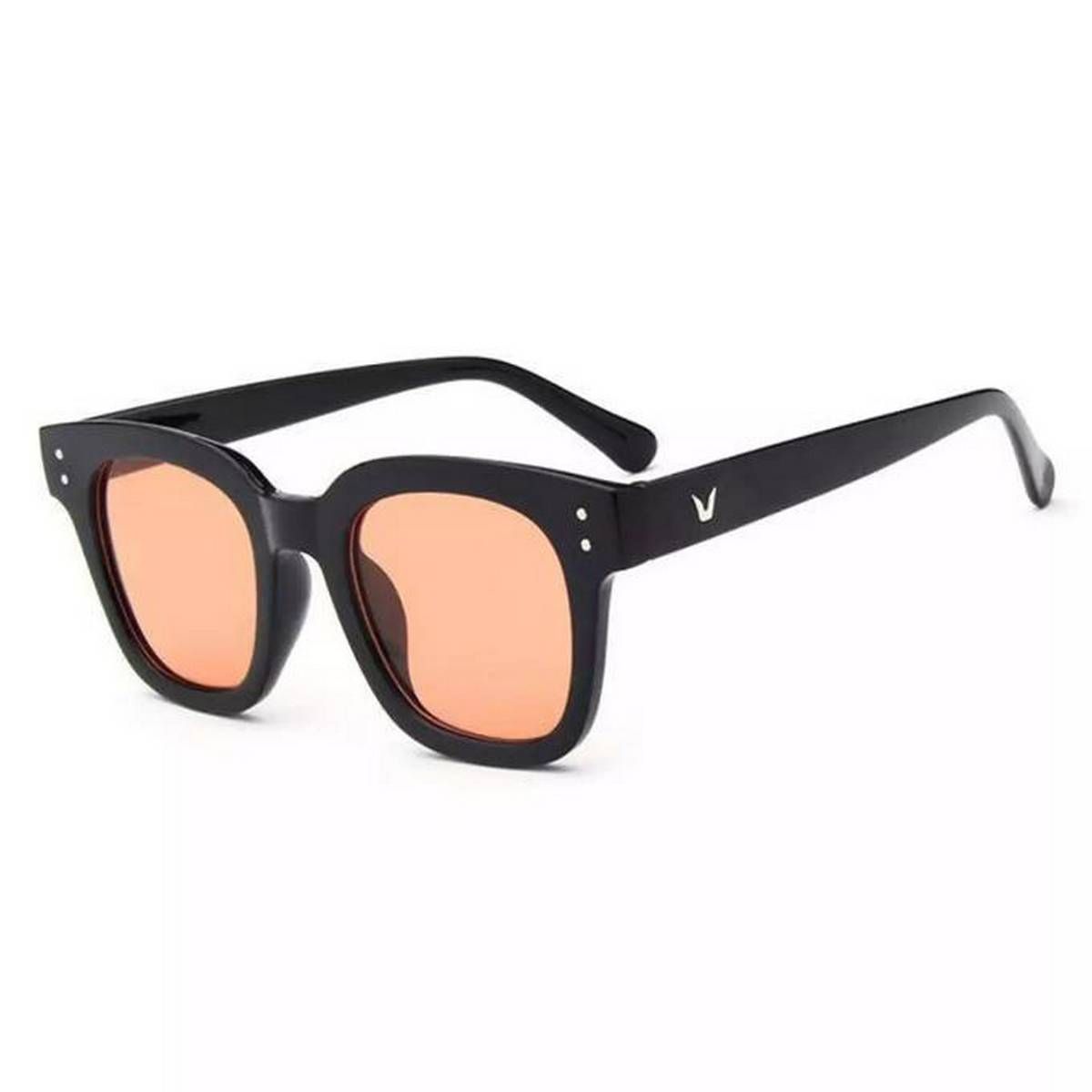 Red Lens Black Bold Frame Sunglasses For Men
