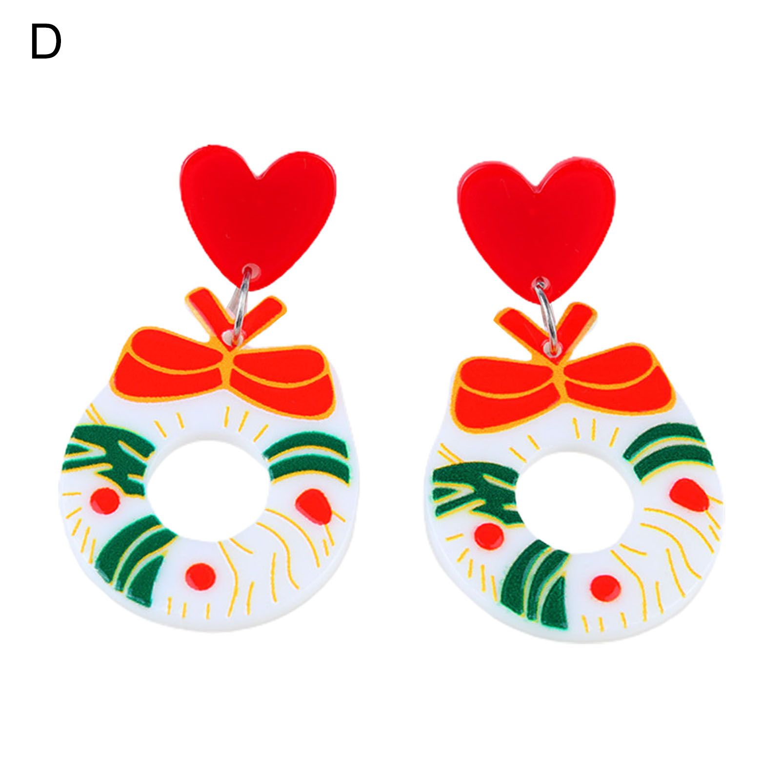 Dangle Earrings Snowman Geometric Contrast Color Stud Earrings