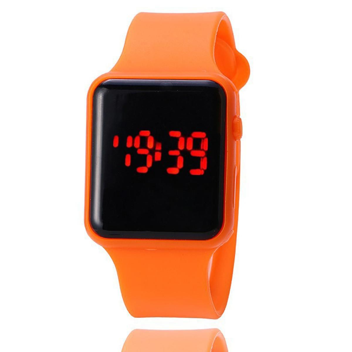 Yfashion ldren Student LED Digital Watch Candy Color Square lass Kid Casual Sports Wristwatch