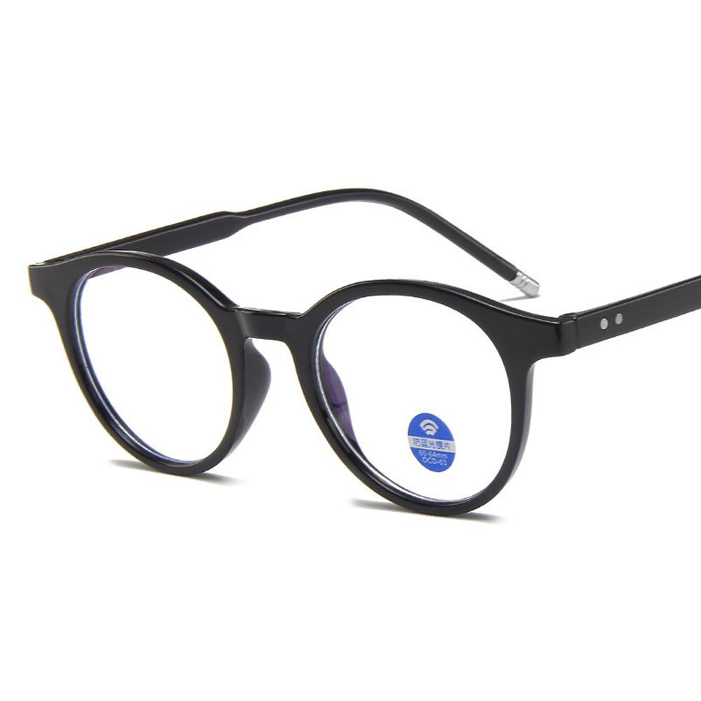 Yfashion Boy irl lasses Clear Lens Anti Blue-ray Retro Full Round Frame Student oggle Eyeglasses Frame Color