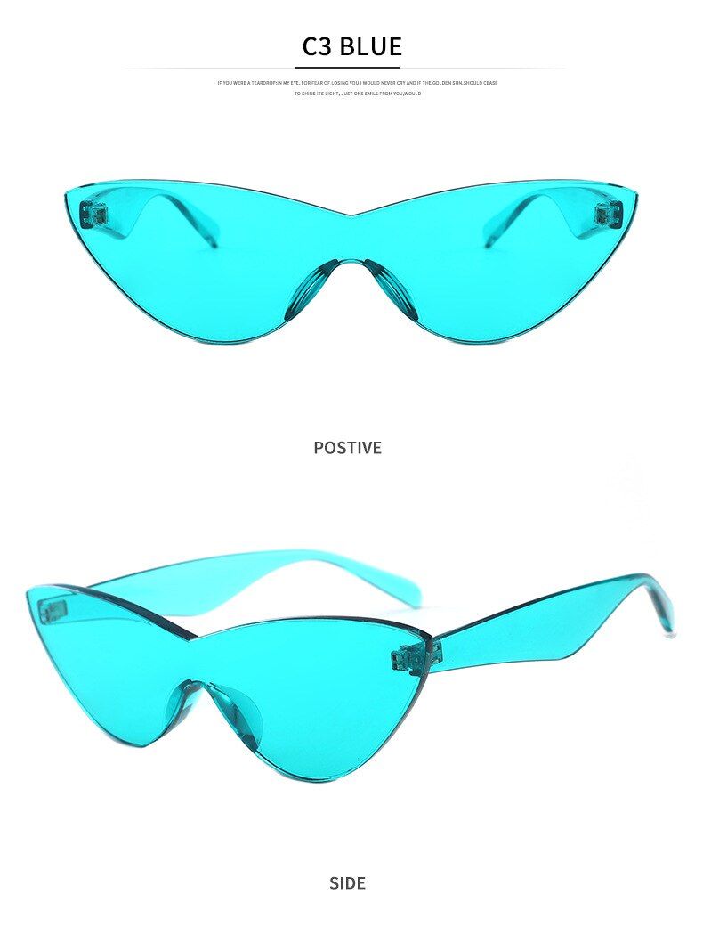 C32018 Fashion cute retro Love Heart Rimless Sunglasses Women Luxury Brand Designer Sun glasses Eyewear Candy Color UV400