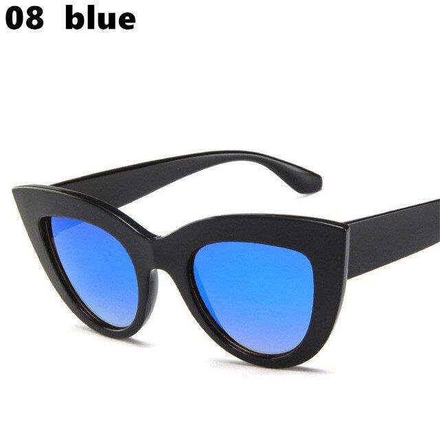 8New Cat Eye Women Dark Glasses Vintage Men in Color Form of Lent Sunglasses Designer of Women's Sunglasses Blue Glasses UV400