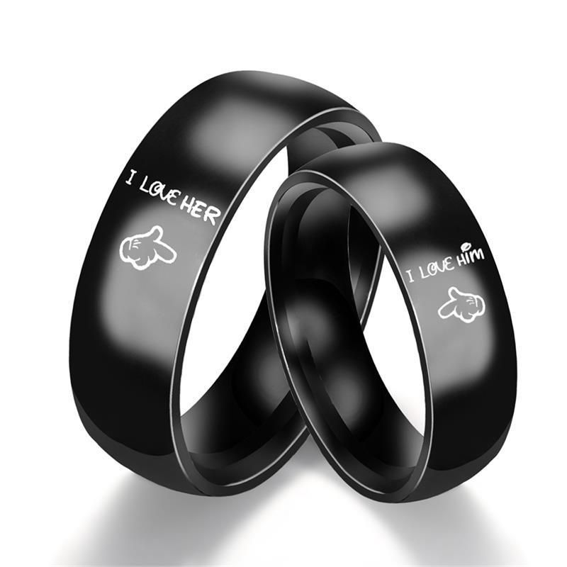 Couple Jewelry I Love her and I Love him  Wedding Ring for Men and Women