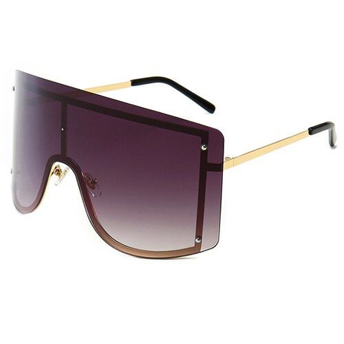 GreySHAUNA Ins Popular Oversize One Piece Rimless Goggle Sunglasses Women Fashion Windproof Cover Gradient Sun Glasses Men