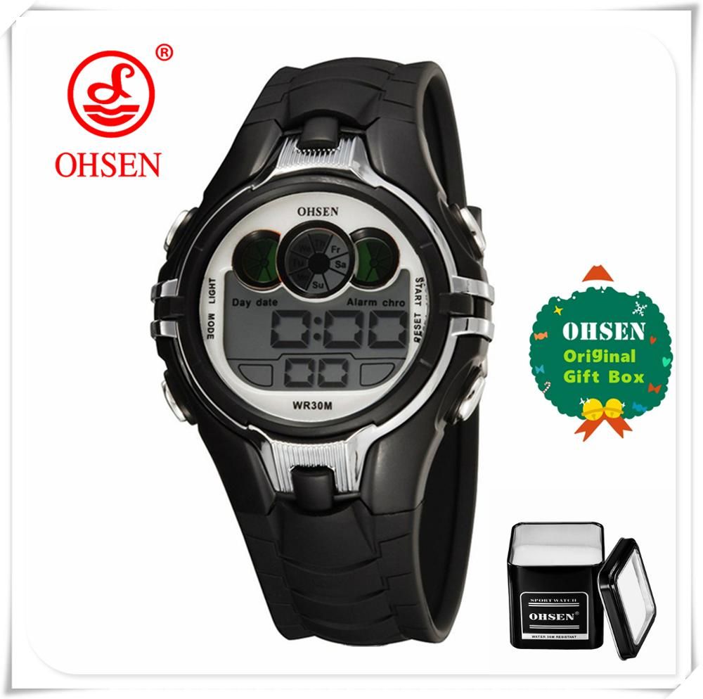 OHSEN mens watch military waterproof relógio sport wrist child watch digital stopwatches kids watches children relogio masculino