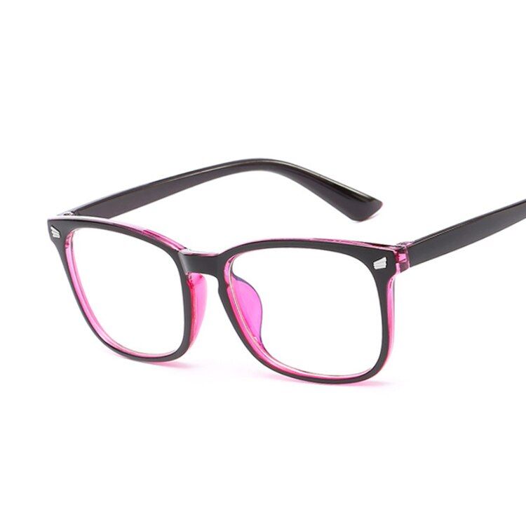 PurpleFashion Vintage Transparent Rectangle Glasses Women Retro Square Frame Sun Glasses Brand Designer Luxury Female Blue Eyewear