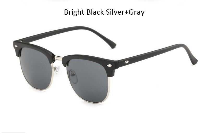 BlackSilverGrayRBRARE Half Metal Sunglasses Men Women Brand Designer Glasses Reflective Mirror Sun Glasses Fashion Classic Lunette Soleil Femme