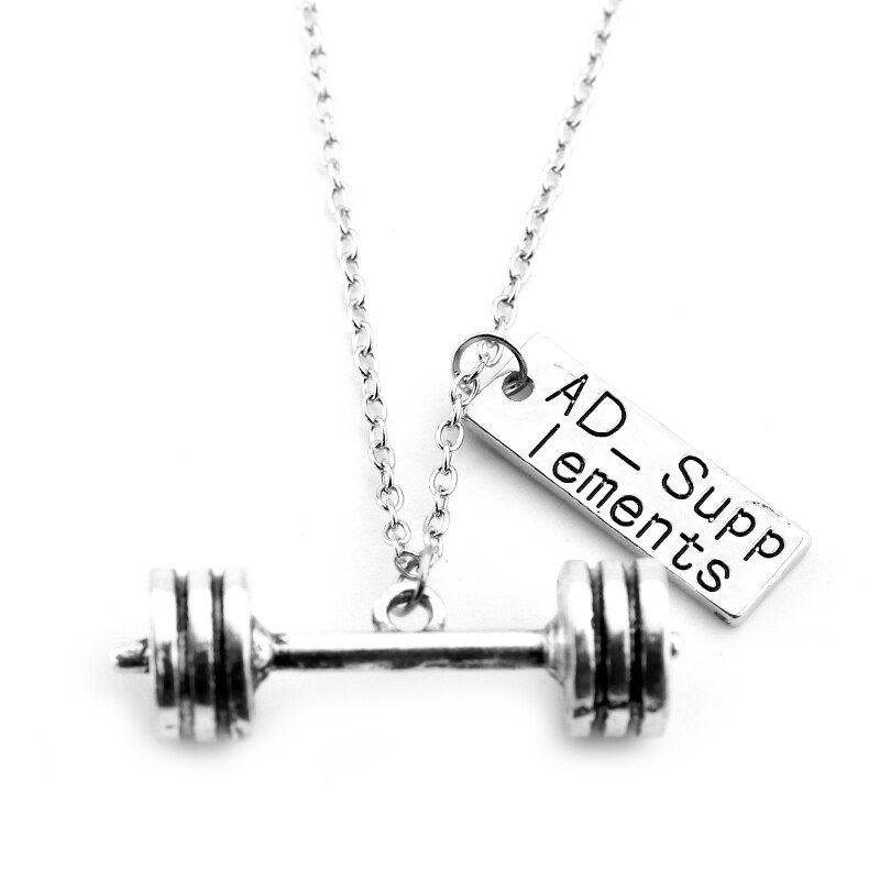 Fitness Necklace Weight Car Steering Wheel Creative Force Pendant Necklaces for Boyfriend Barbell Dumbbell Bodybuilding Collar