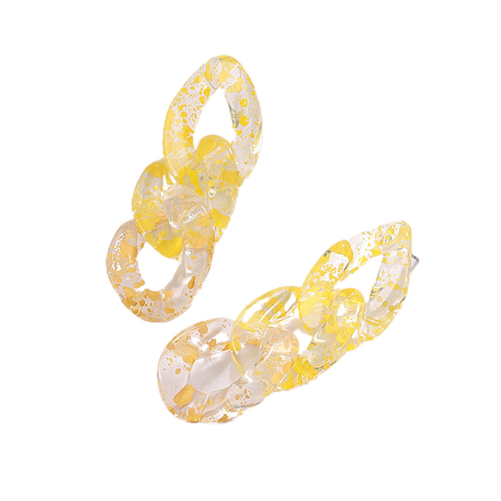 1 Pair Women Earrings Cuban Chain Transparent Jewelry Geometric Bohemian Drop Earrings for Party