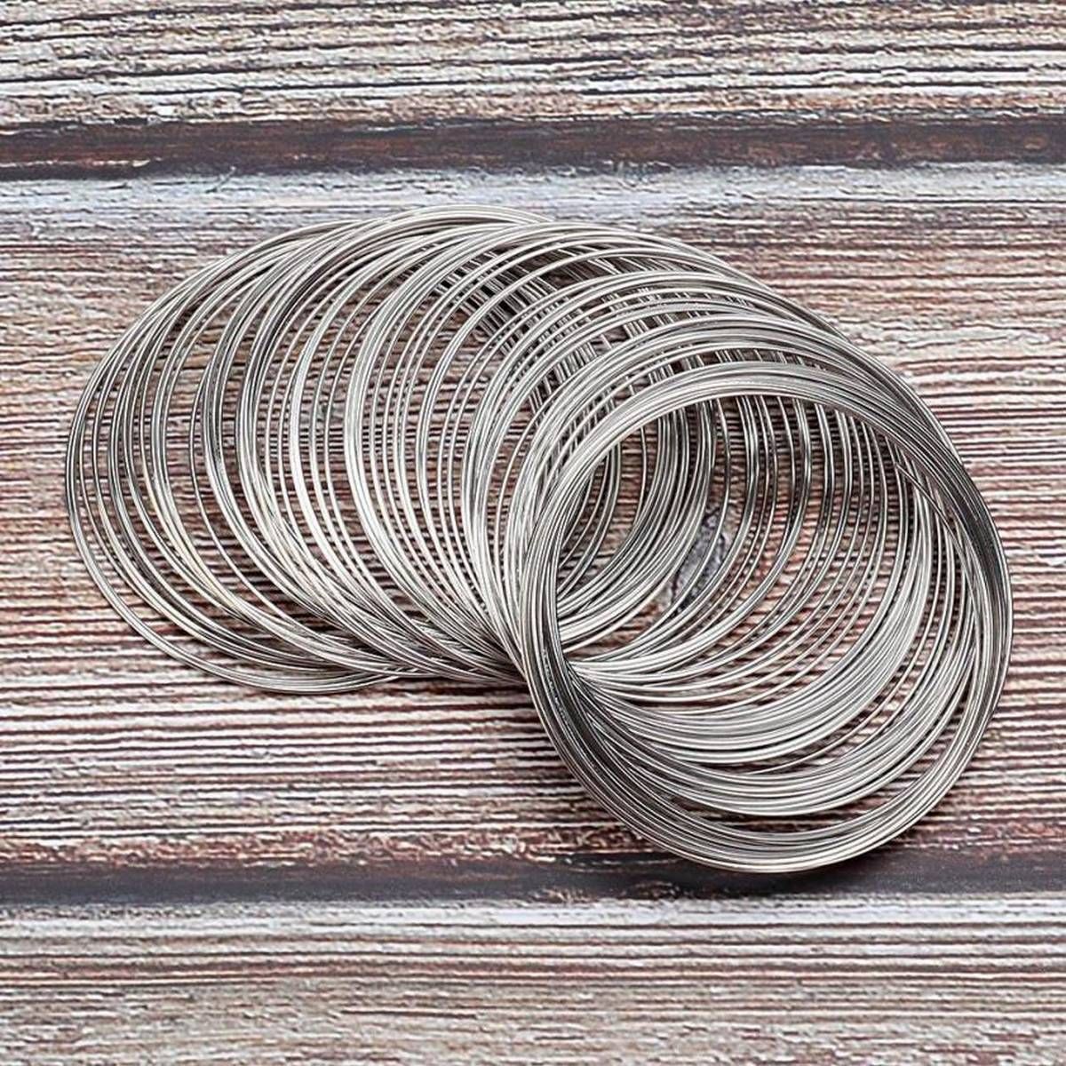 100pcs Loops 55mm Diameter Memory Wire Bracelet DIY Jewelry Making Accessories