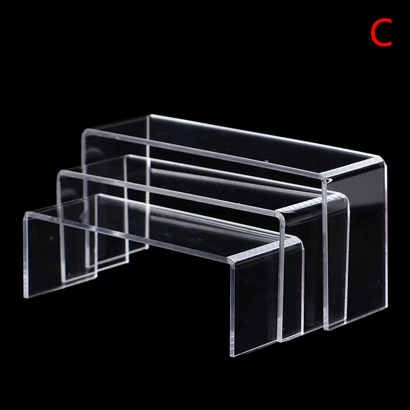 3Pcs/set 3mm Acrylic Display Stand Jewelry Showcase Storage Rack Shelf Holder