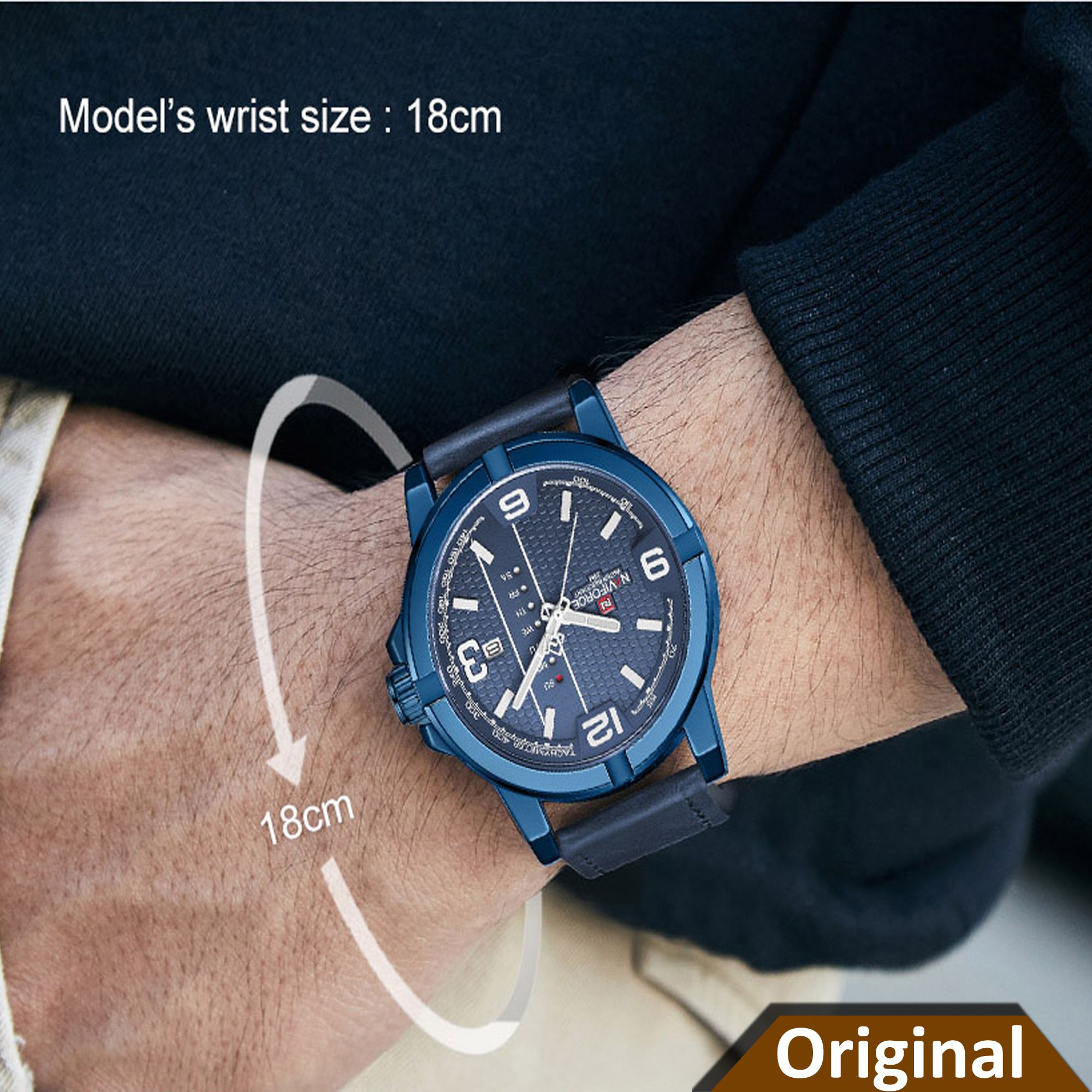 NAVIFORCE NF9177 fashion watch Blue and Coffee Color for Men