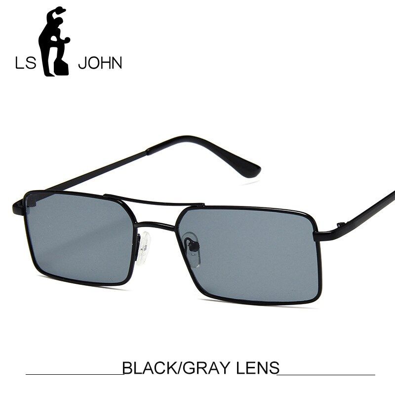 BLACK GRAYLS JOHN Small Rectangle Sunglasses Women Men Brand Designer Vintage Tiny Narrow UV400 Sun Glasses Lady Oculos De Sol Gafas