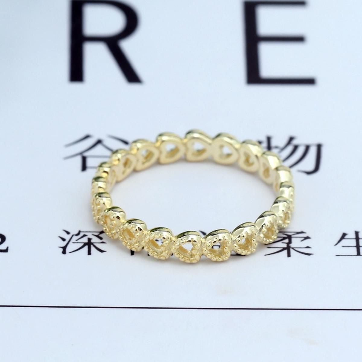 Fashion Silver Color Stackable Rose Gold Color Band of Hearts Ring For Women Wedding Engagement Rings DropShipping