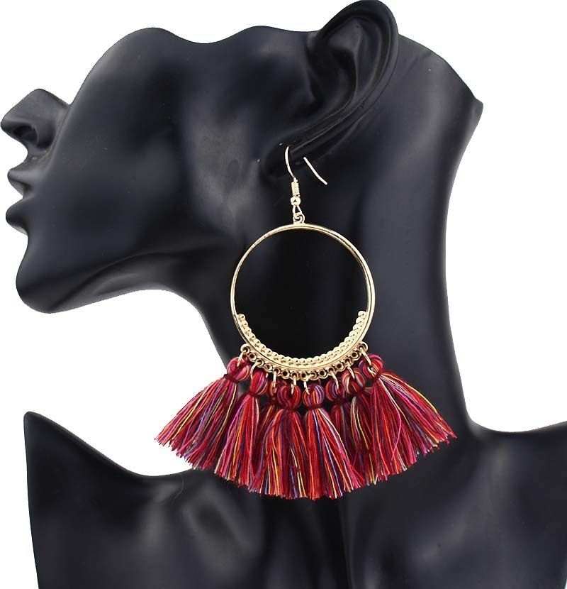 Ethnic Bohemian Long Tassel Fringe Dangle Earring Bohemian Women Jewelry