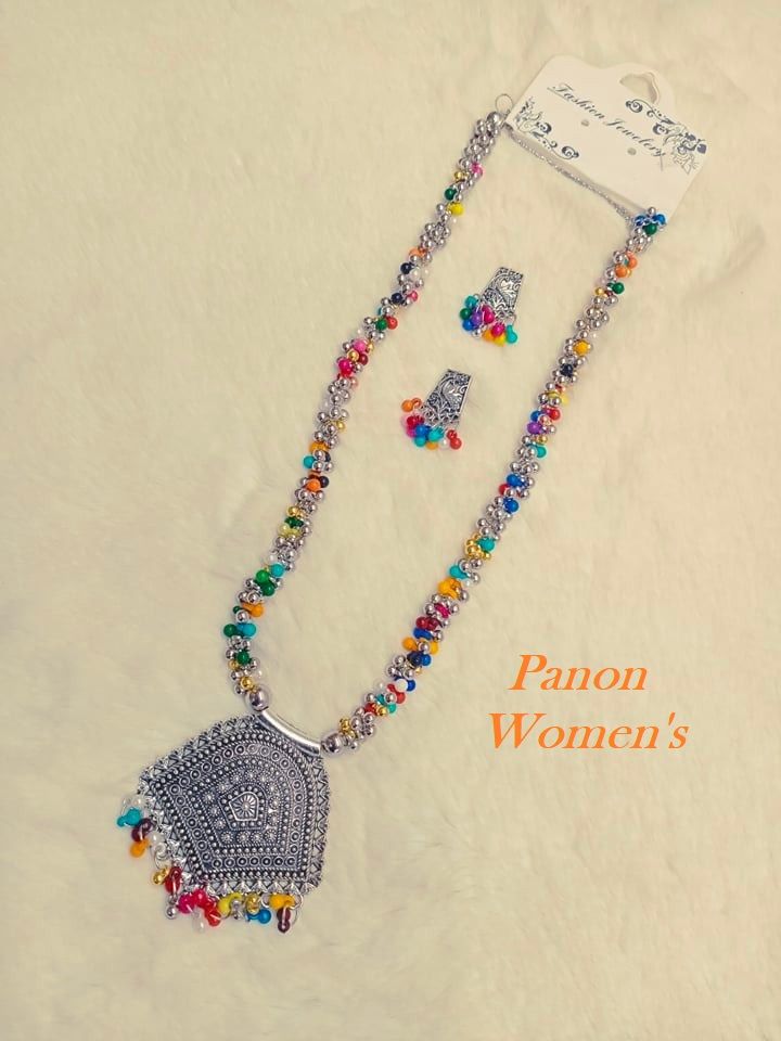 Indian Exclusive & Uncommon Pearl With Golden Antique jewellery Set for Women Or Girls. Earring & Necklaces Set Fashionable Design Gift for Girlfriend. Model:P20-6A.